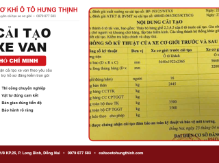 Cải Tạo Xe Van Hồ Chí Minh Uy Tín | Cơ Khí Ô Tô Hưng Thịnh
